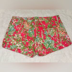 Lilly Pulitzer Adie Chino Shorts Flamingo Pink Southern Charm-Sz12-BNWT